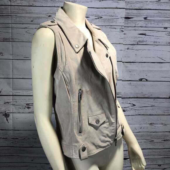 Blank NYC Suede Leather cZip Front Moto Vest size medium - Picture 8 of 12